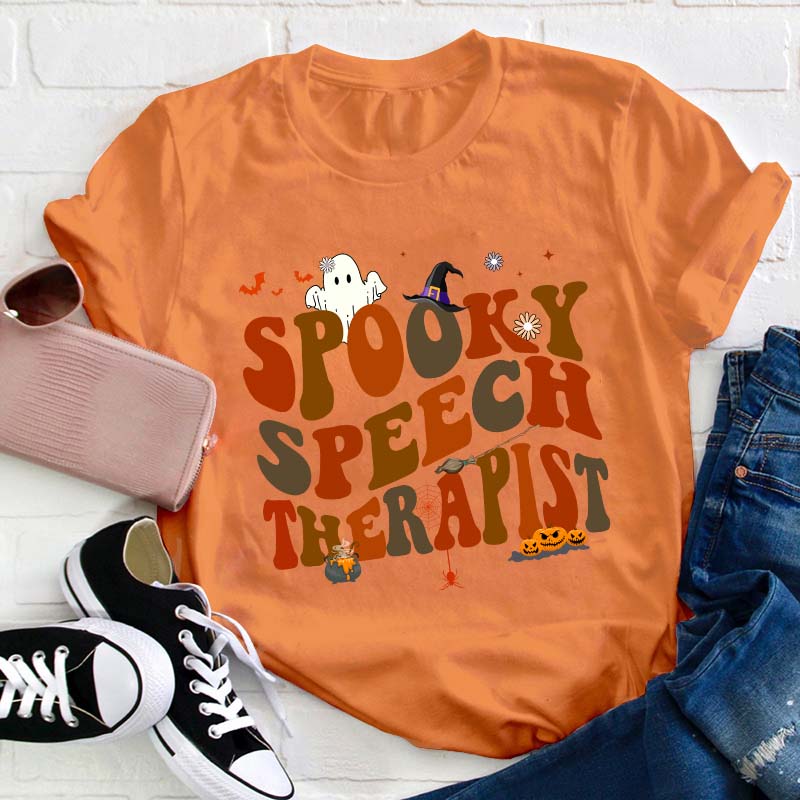 Spooky Speech Therapist Teacher T-Shirt