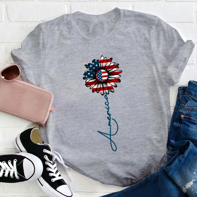 Flat Sunflower Teacher T-Shirt