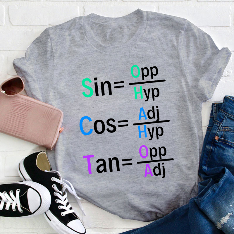 Mathematical Geometry Formula Sin Cos Tan Teacher T-Shirt