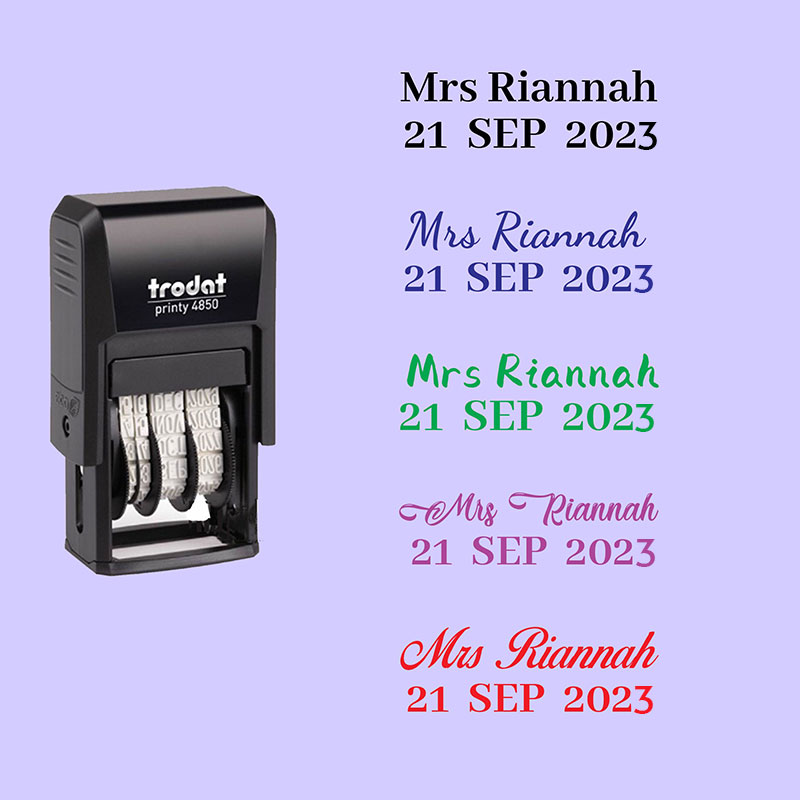 Personalized Teacher Date Teacher Stamp