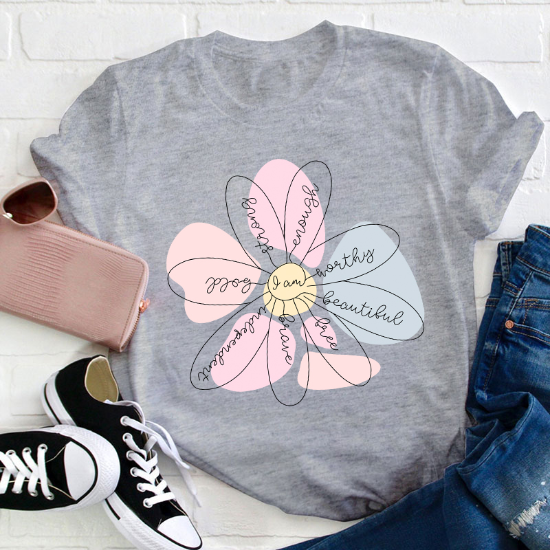 Flower I Am Teacher T-Shirt