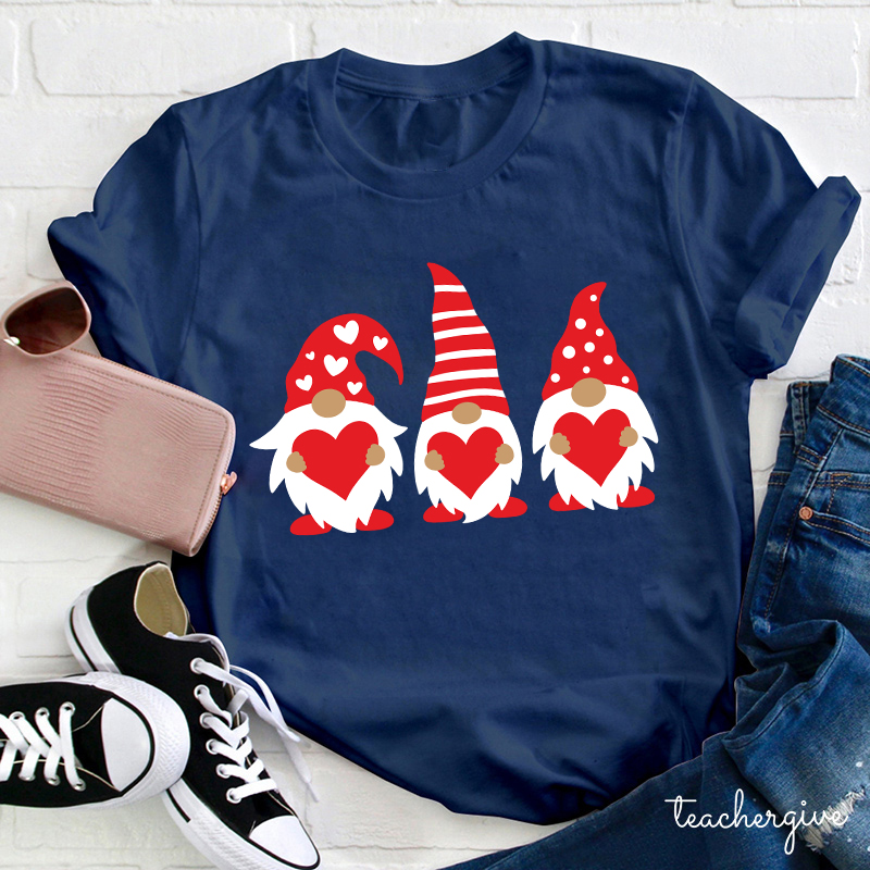 Three Love Gnomes Teacher T-Shirt