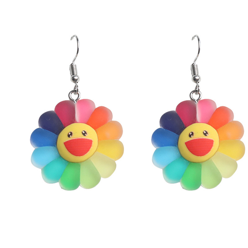 Cute Rainbow Flower Earrings