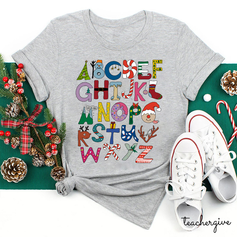 Christmas Alphabet Teacher T-Shirt