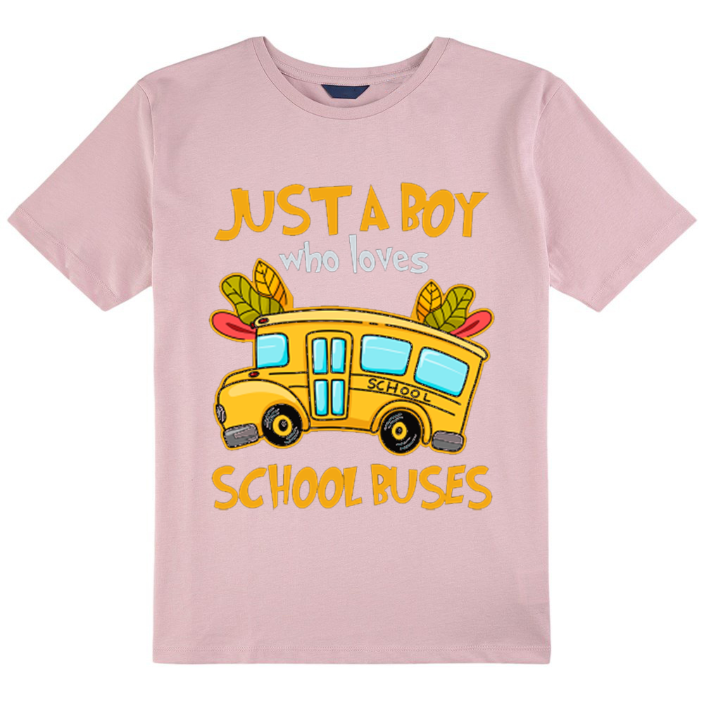 Just  A Boy Who Loves School Buses  Kids T-Shirt
