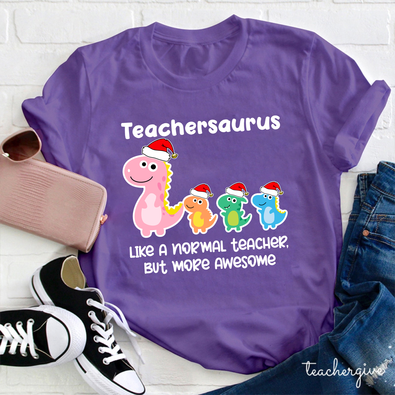 Christmas Teachersaurus Teacher T-Shirt