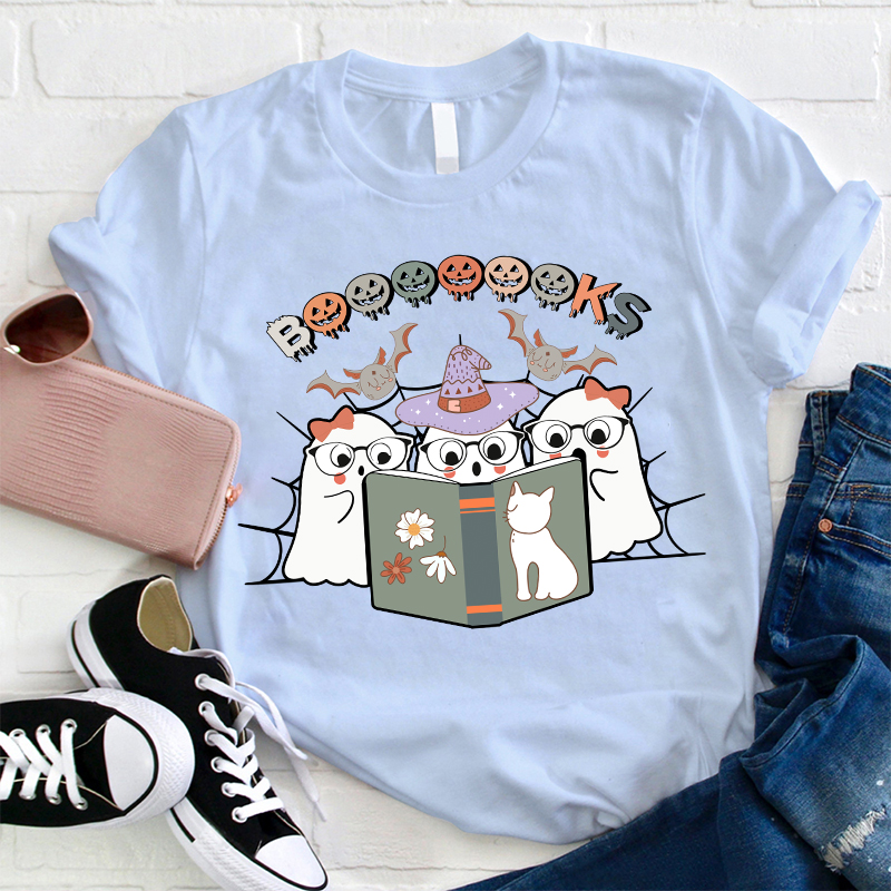 Ghosts Reading Booooooooks Teacher T-Shirt