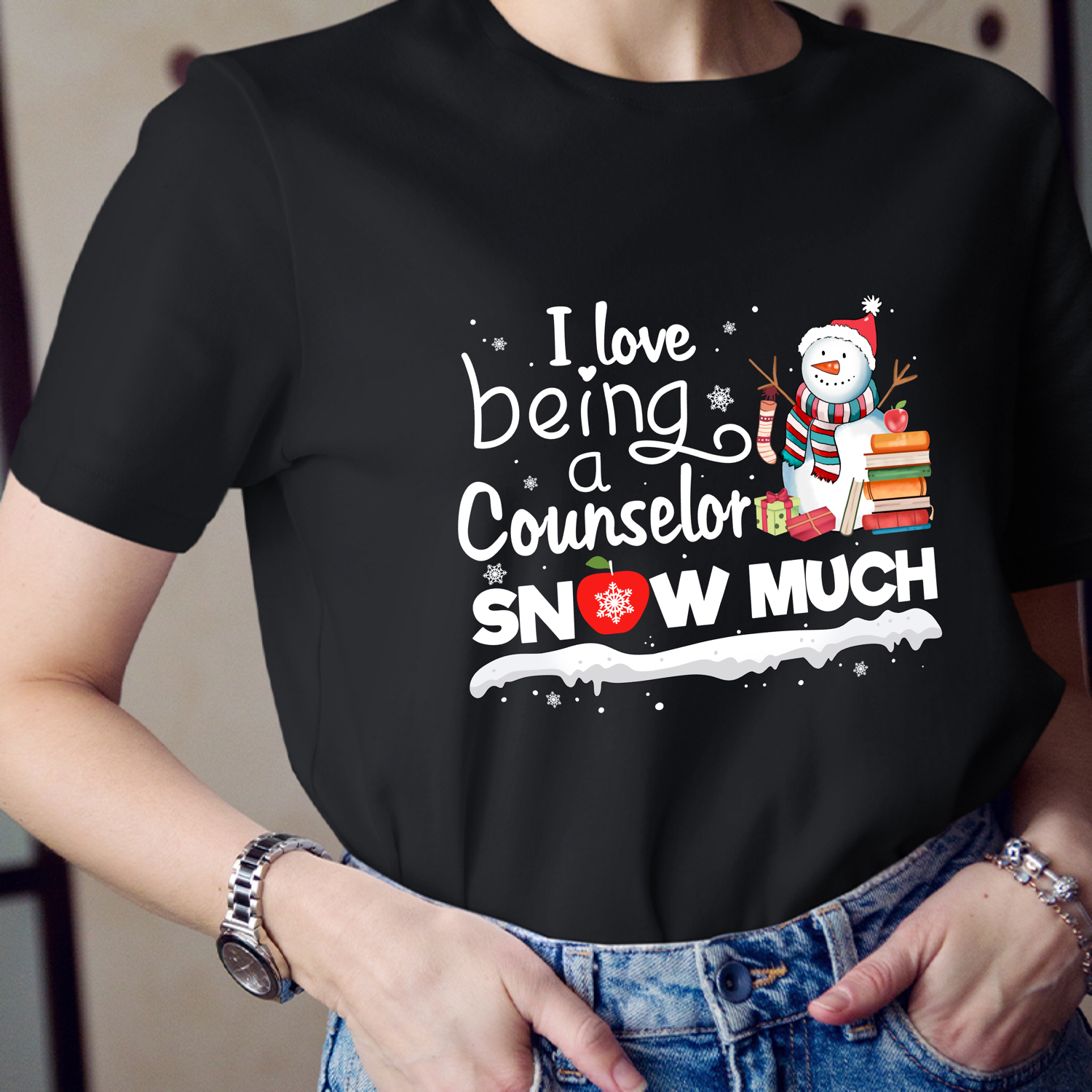 I love Being A Counselor Snow Much Teacher T-Shirt