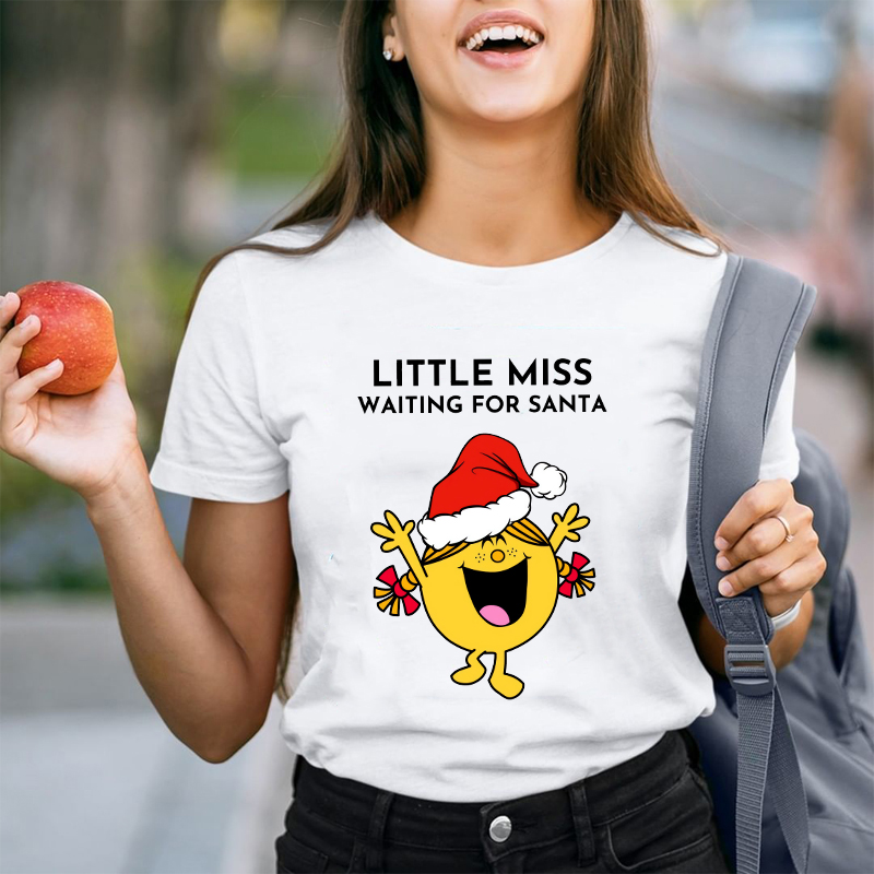 Little Miss Waiting For Sant Teacher T-Shirt
