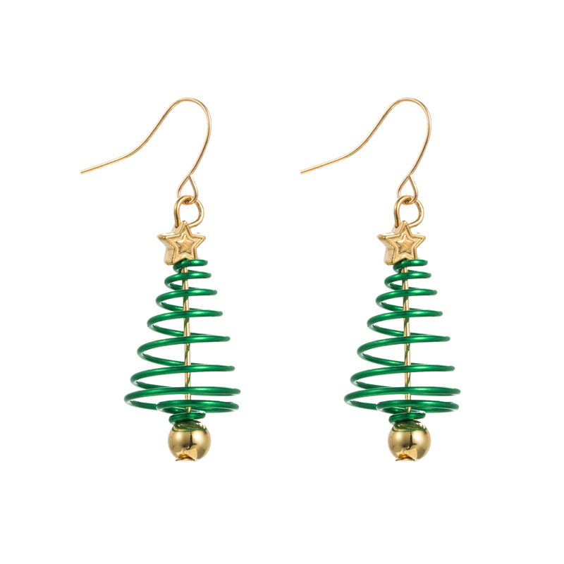 Fashion Christmas Tree Teacher Metal Earrings