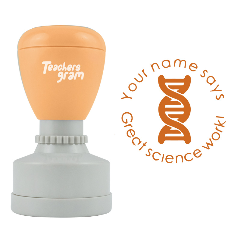 Personalized Teacher Says Great Science Work Stamp