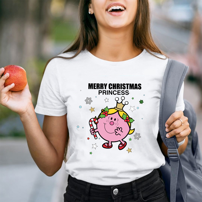 Little Miss Merry Christmas Princess Teacher T-Shirt