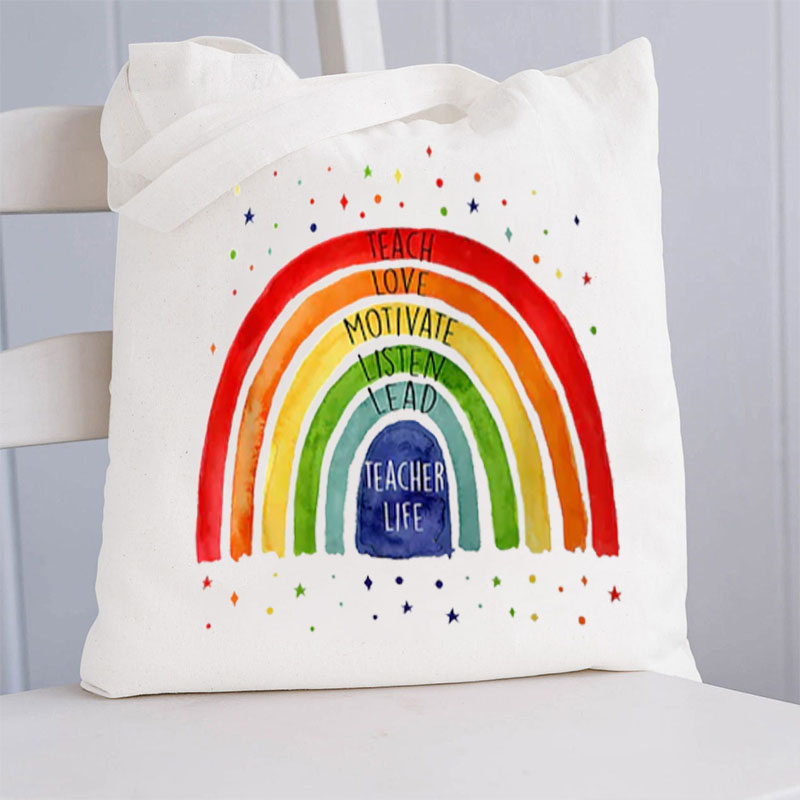 Teacher Life Teach Love Motivate Teacher Tote Bag