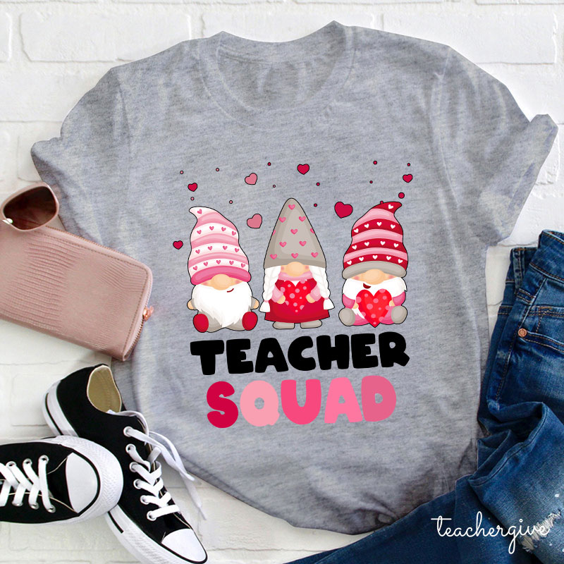 Pink Teacher Squad Teacher T-Shirt