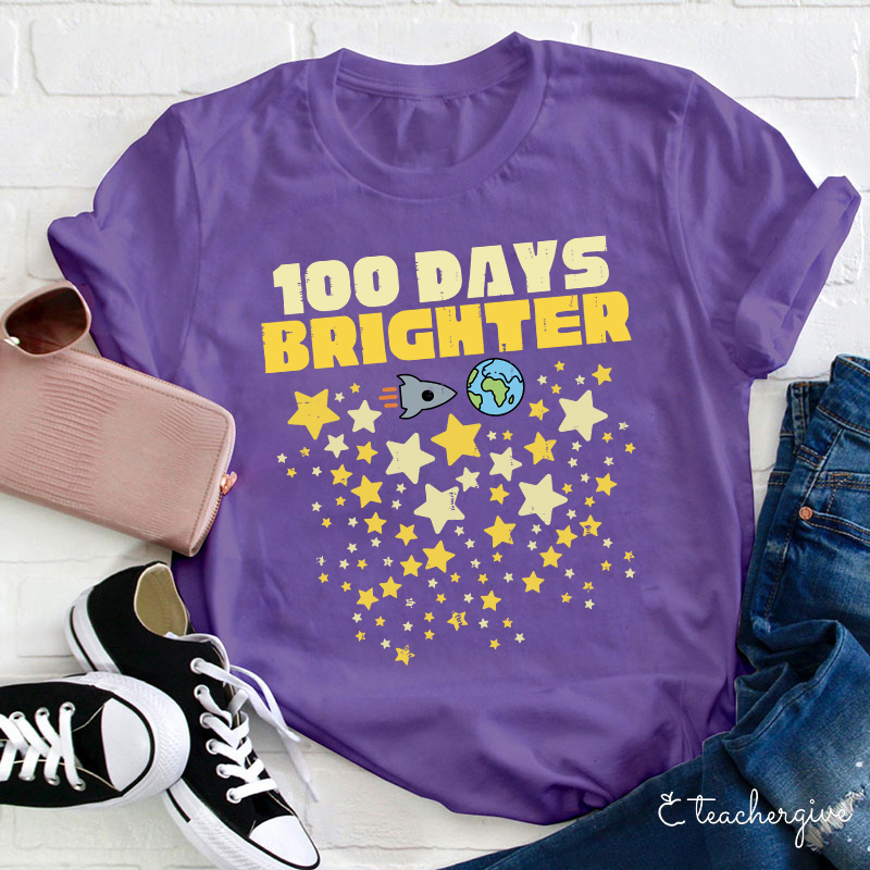 100 Days Brighter Teacher T-Shirt