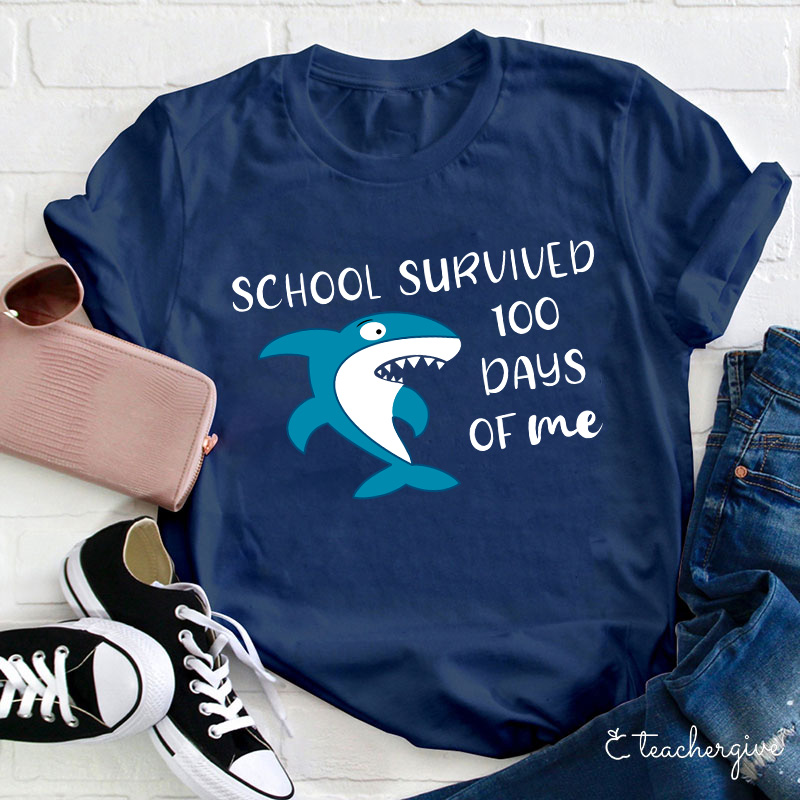 School Survived 100 Days Of Me Teacher T-Shirt