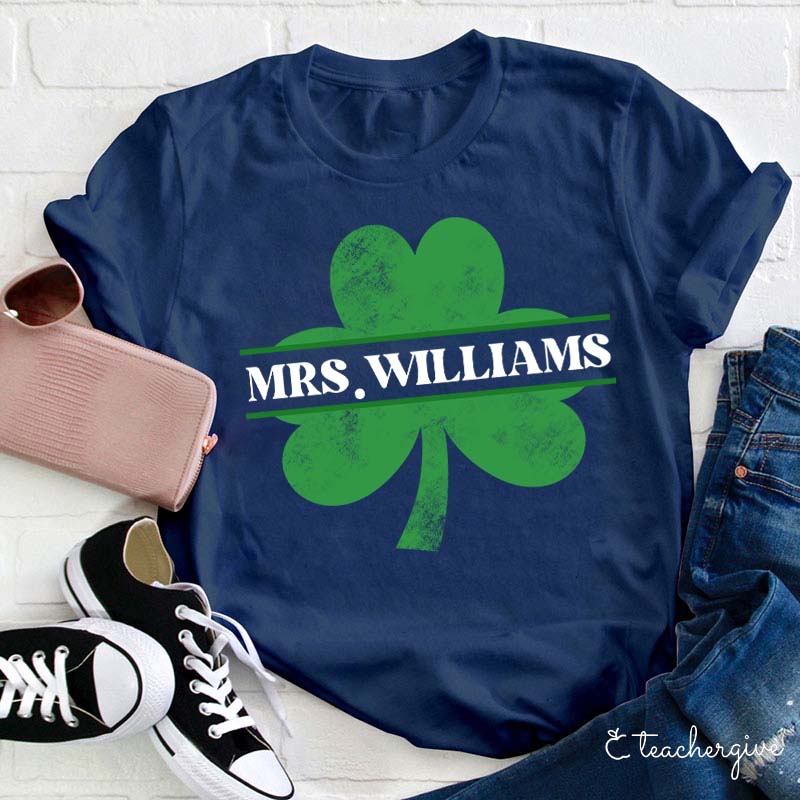 Personalized Clover Teacher T-Shirt