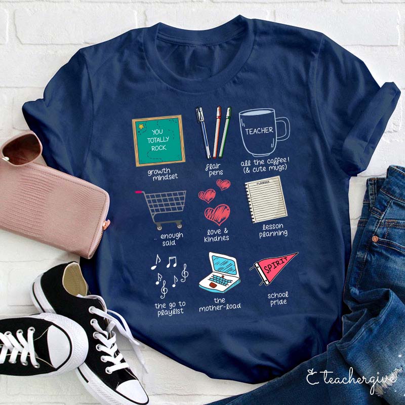 Growth Mindset Love And Kindness Teacher T-Shirt