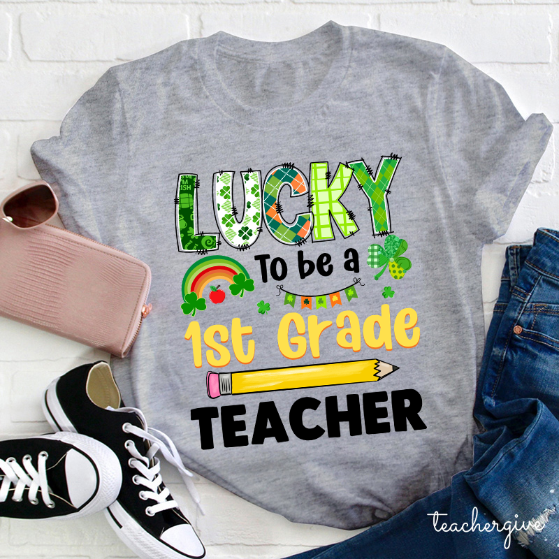 Personalized Grade Lucky To Be A Teacher T-Shirt