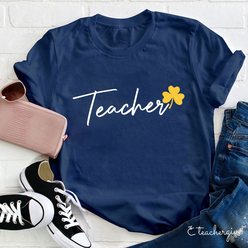 Glitter Clover Teacher T-Shirt