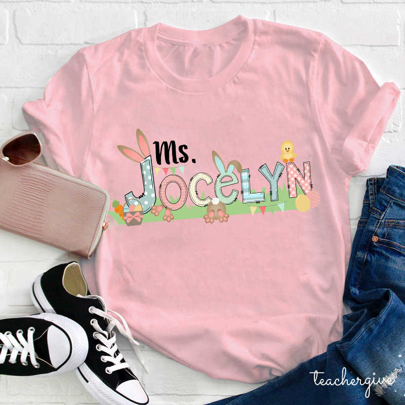 Personalized Happy Easter Teacher T-Shirt
