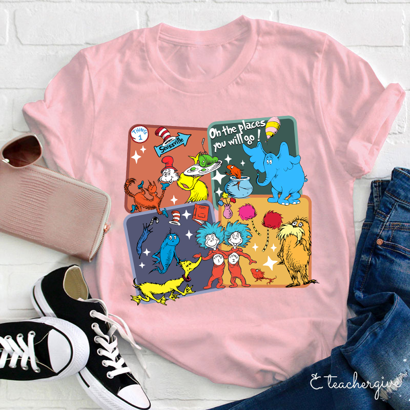 Dr. Seuss Cubes Teacher T-Shirt