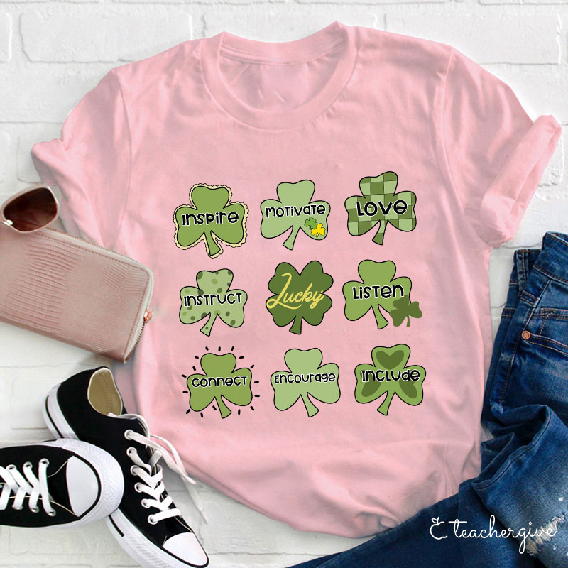 Inspire Motivate Love And Lucky Teacher T-Shirt