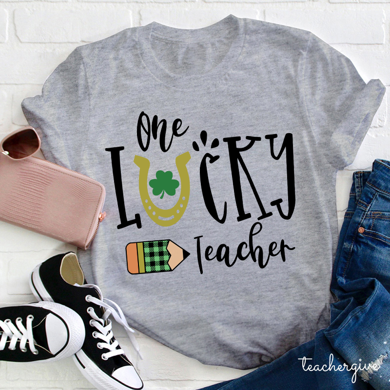 One Lucky Teacher Pencil Teacher T-Shirt