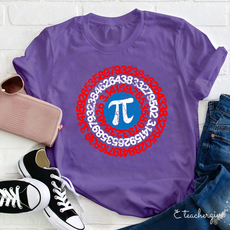 Captain America's Shield Of Pi Teacher T-Shirt