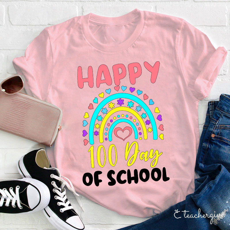 Happy 100 Day Of School Teacher T-Shirt