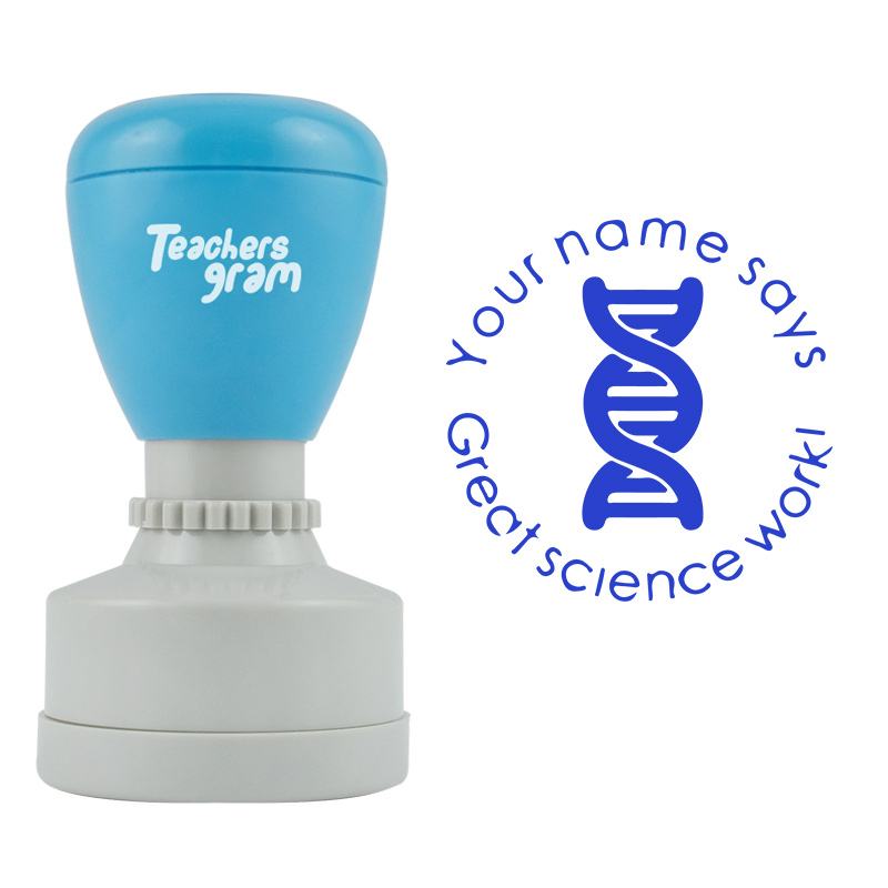 Personalized Teacher Says Great Science Work Stamp