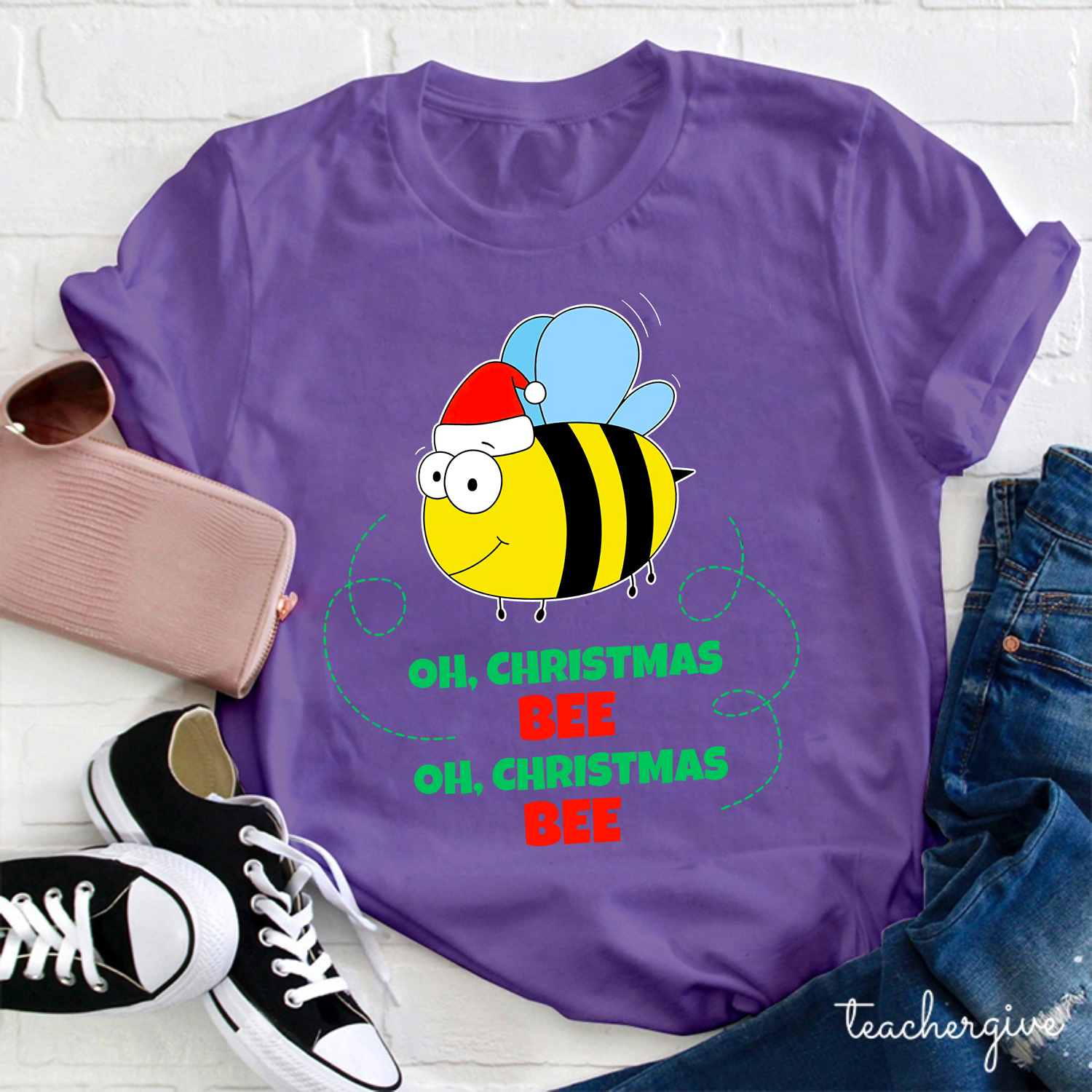 O Christmas Bee O Christmas Bee Teacher T-Shirt