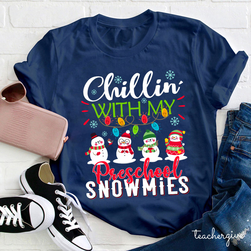 Personalized Chillin With My Snowmies Teacher T-Shirt