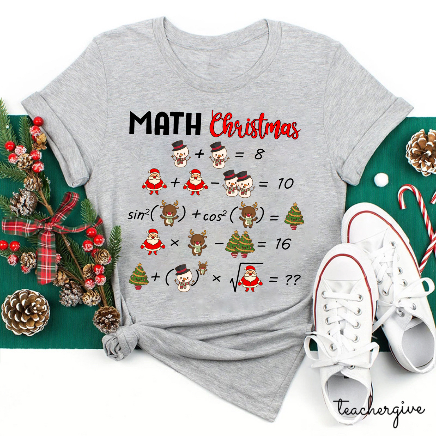 Math Christmas Teacher T-Shirt