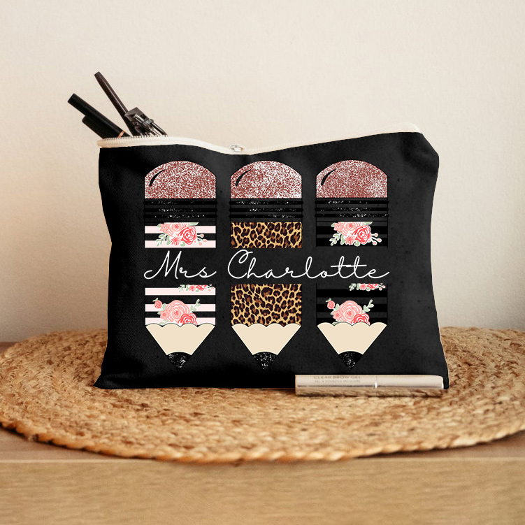 Personalized Teach Love Inspire Makeup Bag-Teachergive