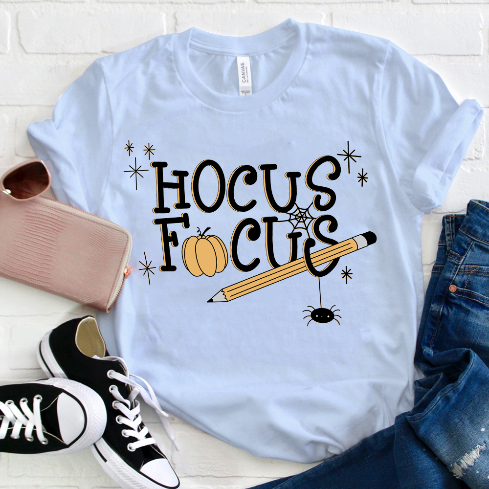 Hocus Focus Pumpkin Pencil T-Shirt