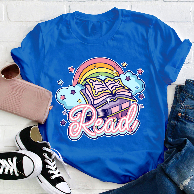 Cute Rainbow Read Teacher T-Shirt