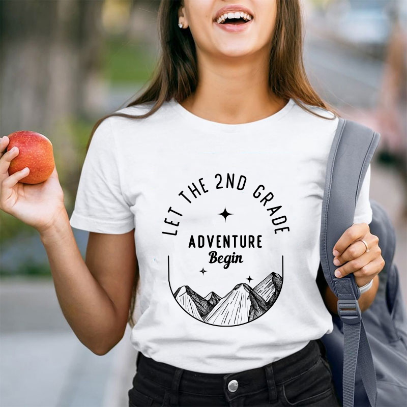 Personalized Grade Let The Adventure Begin Teacher T-Shirt