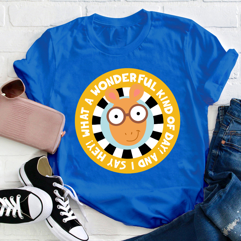 What A Wonderful Kind Of Day Teacher T-Shirt