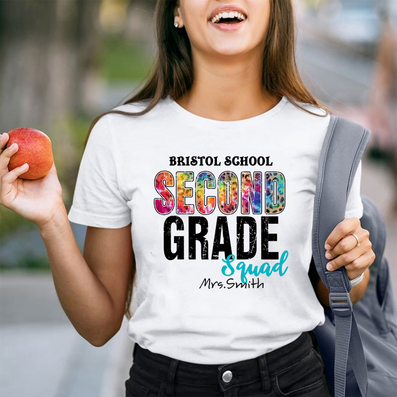 Personalized Grade And Name Squad Teacher T-Shirt