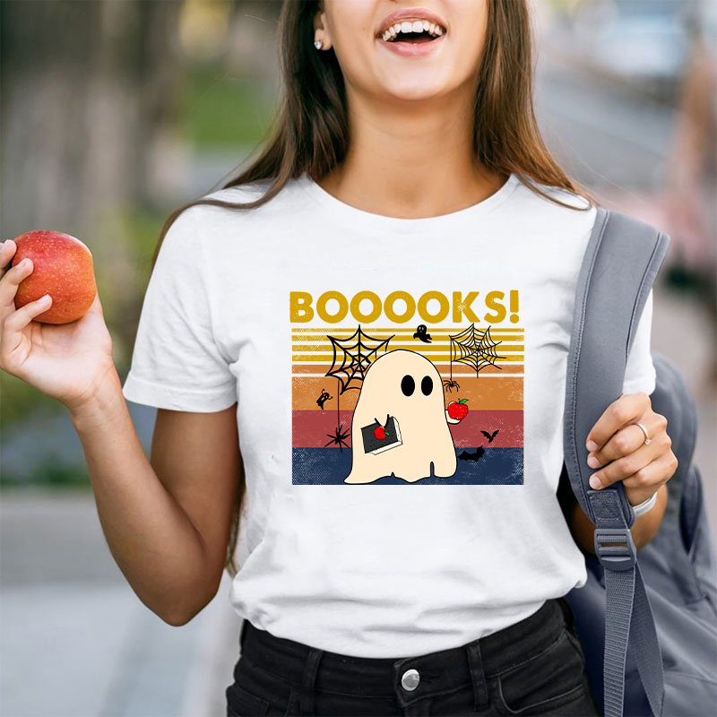 Booooks Happy Halloween Teacher T-Shirt