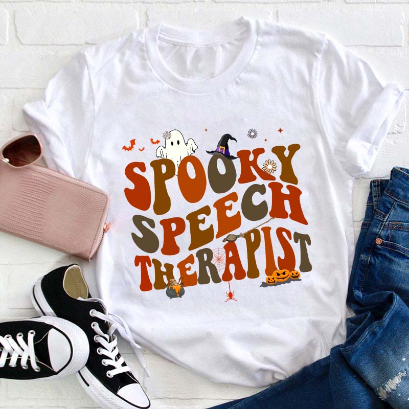 Spooky Speech Therapist Teacher T-Shirt