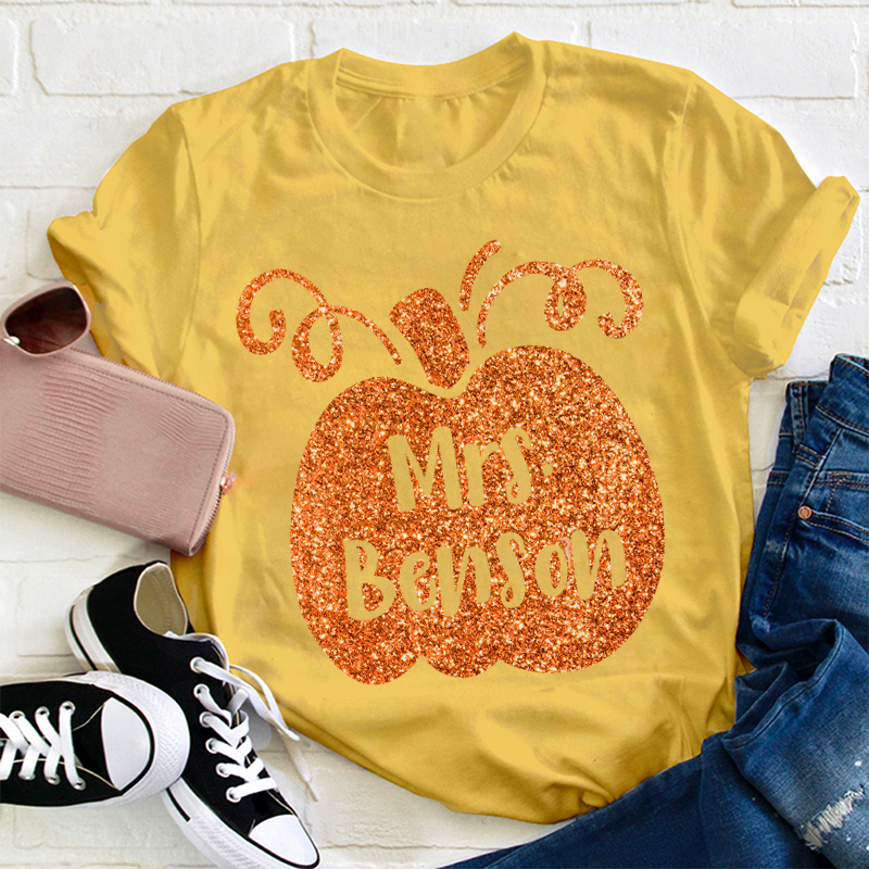 Personalized Halloween Pumpkins Teacher T-Shirt