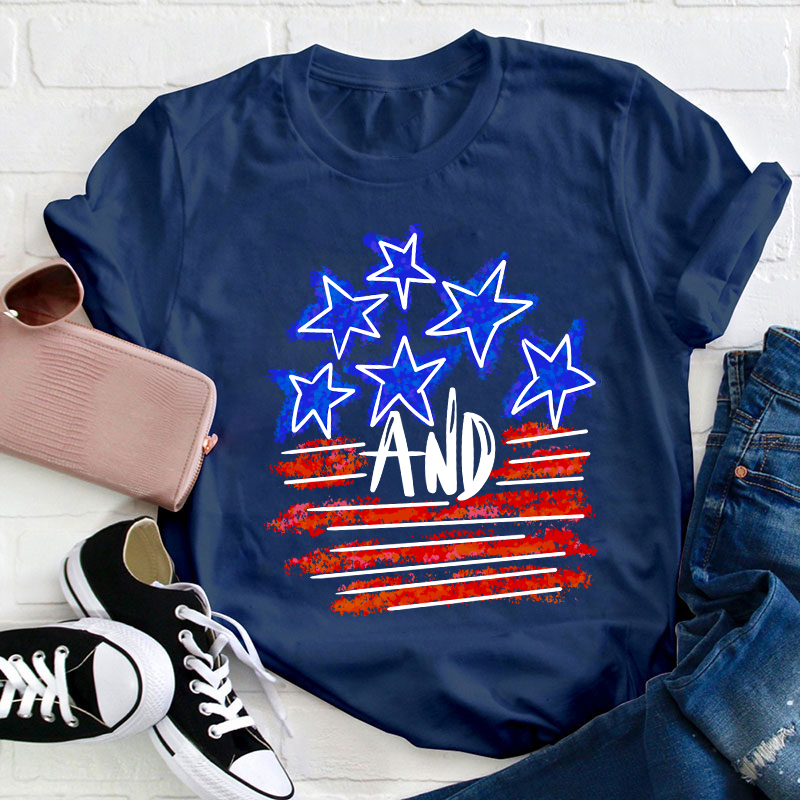 Stars And Flag Teacher T-Shirt