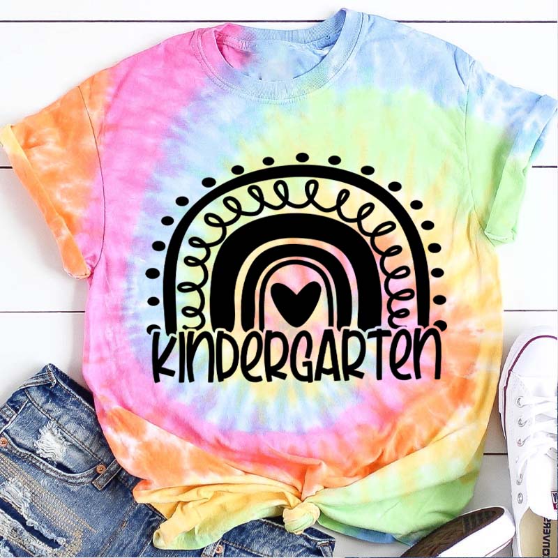 Personalized Rainbow Teacher Tie-dye T-Shirt