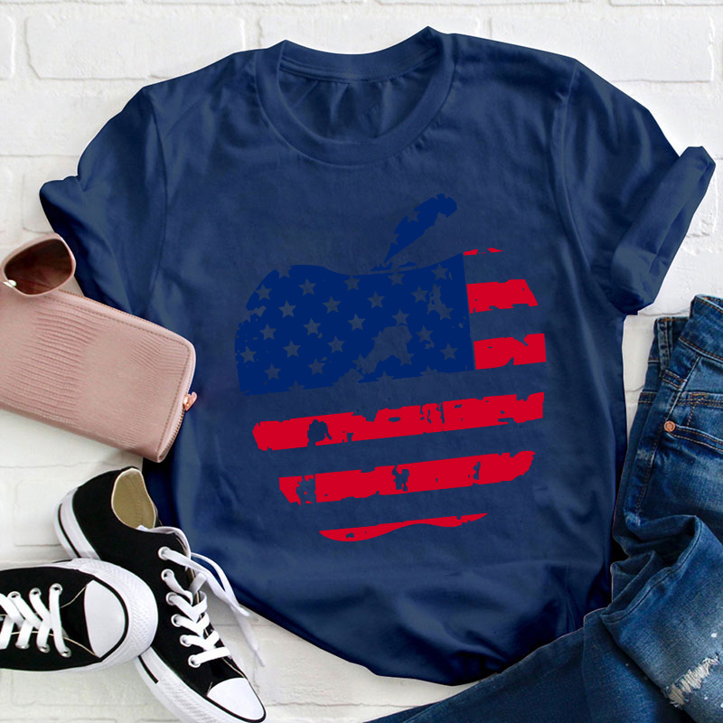 Flag Apple Teacher T-Shirt