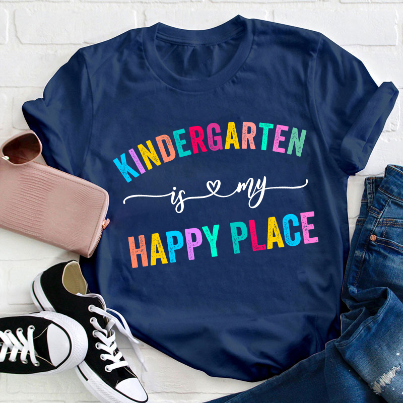 Personalized Grade Is My Happy Place Teacher T-Shirt