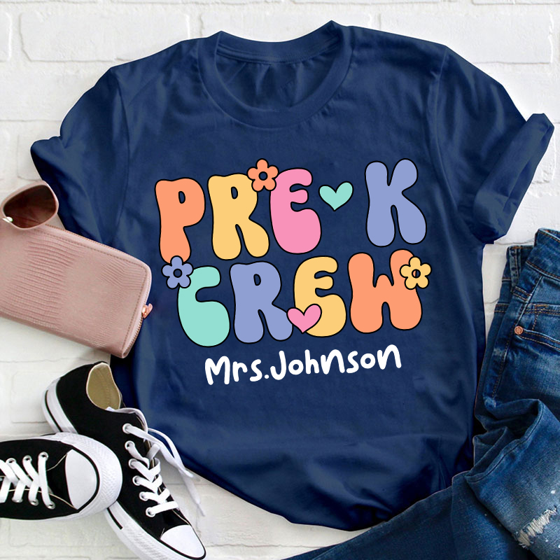Personalized Grade And Name Crew Teacher T-Shirt