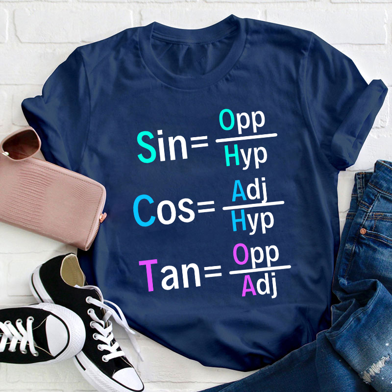 Mathematical Geometry Formula Sin Cos Tan Teacher T-Shirt