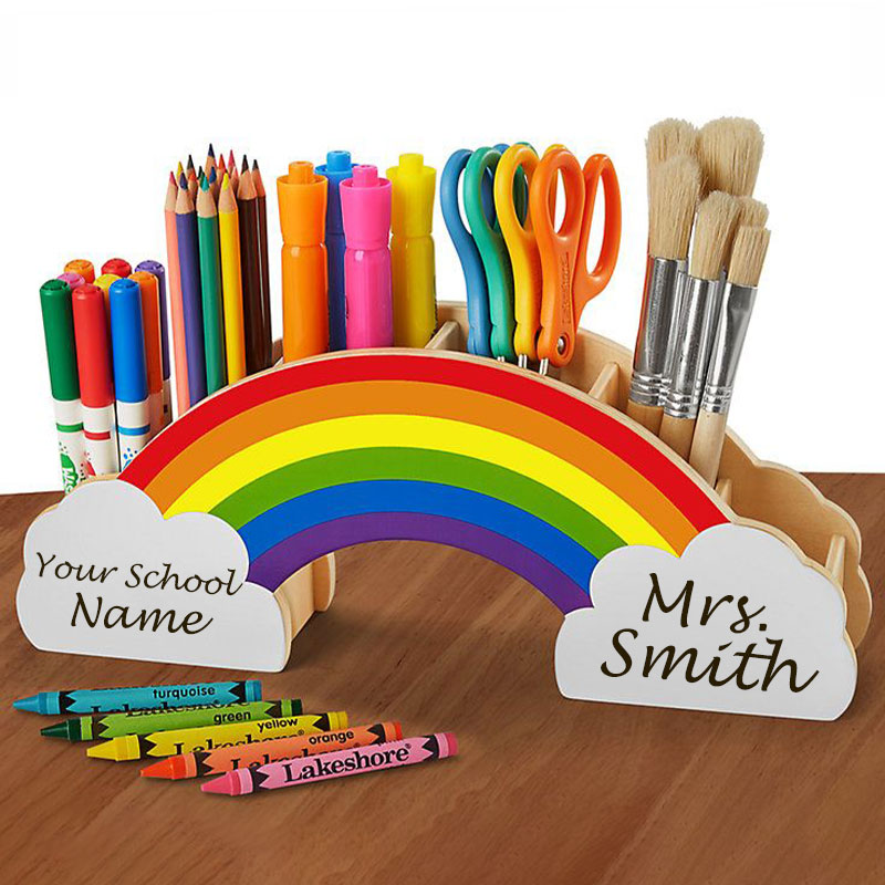 Personalized Name Rainbow Desk Pencil Holder